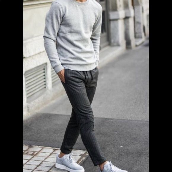 Michael Kors L Cotton Gray Waffle Knit Crewneck Pullover Thermal - Picture 15 of 16